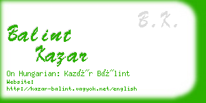 balint kazar business card